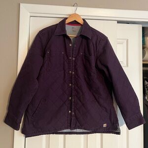 Carhartt Women's Dark Purple Quilted Shirt Jacket